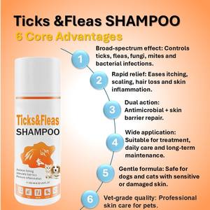 Champú <span class=keywords><strong>para</strong></span> mascotas contra <span class=keywords><strong>garrapatas</strong></span>, pulgas, ácaros e infecciones fúngicas, eficaz contra Microsporum canis, Malassezia, Trichophyton y bacterias - Product Image 4