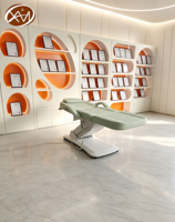 Fauteuil Esthétique Électrique Moderne en Cuir PU Vert Clair, Lit Facial Multi-Angles Réglable pour Clinique Médicale et Institut de Beauté