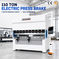 Presse plieuse électrique CNC de haute précision 110 tonnes 3000 mm à double servo pour tôles métalliques, idéale pour la fabrication industrielle