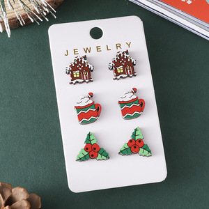 2025 nouveau ensemble de boucles d'oreilles à la mode boîte-cadeau d'arbre de noël en bois pour les fêtes et les cadeaux prêts à expédier - Product Image 5