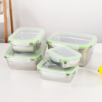 Ensemble de boîtes à lunch Bento en acier inoxydable 304 de qualité supérieure Récipients hermétiques étanches pour le stockage des aliments avec couvercle en PP