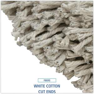 Boardwalk 2032CCT <b>Microfiber</b> Wet <b>Mop</b> <b>Head</b> Cut-End Cotton No. 32 White Adjustable Handle for Home Use 12/Carton - Product Image 3