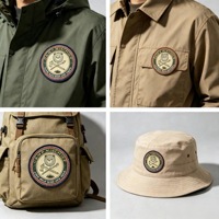 Patchs tissés thermocollants ou à coudre pour camping en extérieur, badges personnalisés OEM ODM, faible MOQ, livraison rapide pour la décoration de vestes et sacs à dos