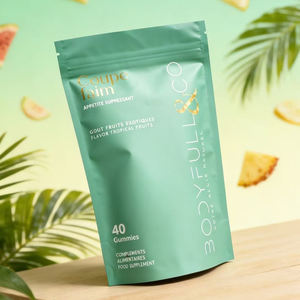 Bolsa de empaque de alimentos con logotipo personalizado, tipo stand-up pouch, para proteínas, bebidas herbales en polvo, con cierre de cremallera. - Product Image 3