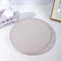 Plateau de rangement rond et carré en lin texturé 76 89 96 104 pour bagues – Organisateur élégant pour la maison et le commerce de détail