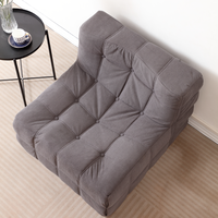 Canapé-lit de loisirs inclinable sans cadre, entièrement rembourré en éponge, capitonné, en tissu microfibre et velours côtelé pour salons, balcons, chambres
