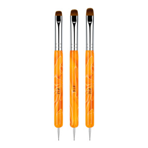 Ensemble de pinceaux de nettoyage et de stylos à points pour manucure française avec manche en bois rouge et embouts de précision # 10 # 12 # 14 # 16 Nail Art - Product Image 3