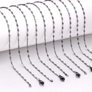 Chaîne de collier en acier inoxydable 316L or/argent, chaîne de collier de 2 mm avec fermoir à homard, chaînes de bijoux - Product Image 5