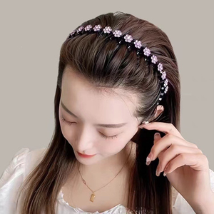 <b>Hot</b> Selling Popular Niche Design Exquisite Rhinestone Flower Hairband Light Luxury Women's Hairbands Fashion Headwear Wholesale - Product Image 2