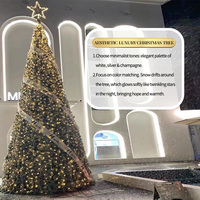 Grand sapin de Noël floqué géant pour centre commercial, structure métallique robuste, ignifuge IP65 UL94