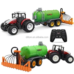 Water Spraying Farm Tractor 1:24 2.4G 6ch Rc Farming Water Trailer with Fertilizing Sprayer