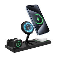 Support de charge sans fil magnétique 3 en 1 avec logo personnalisé 2024 et chargeur portable avec 15W QC2.0 Type-C pour téléphone 15/16