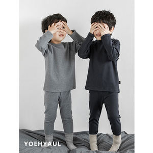 Haute qualité solide à manches longues garçons pyjamas Homewear vêtements de nuit ensemble enfants solide petit enfant vêtements de nuit pyjamas pour garçons - Product Image 5