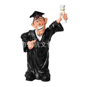 Figura Decorativa Creativa de Graduado con Título de Doctorado, en Resina Sintética, para Decoración de Sala de Estar, Regalo de Graduación - Product Image 1