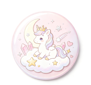 เข็มกลัดโลหะรูปยูนิคอร์นน่ารักเคลือบแข็งแบบวงกลม ของสะสมตกแต่งศิลปะ - Product Image 3