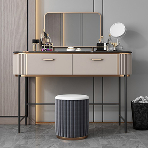 DT615-juegos de dormitorio, mesita de noche iluminada, con espejo y taburete - Product Image 1