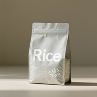 Vente en gros de sac de céréales de 5 kg 10 kg 25kg étanche à l'humidité imprimé personnalisé sac d'emballage de riz debout avec fermeture éclair et poignée