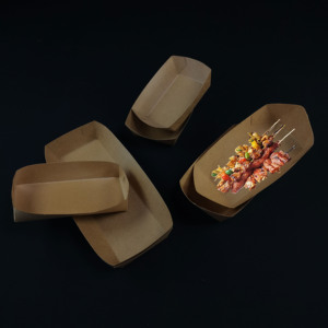 Bandeja Desechable Ecológica de Papel Kraft para Fideos, con Forma de Barco, Impresión Personalizada, Precio de Fábrica, SP-2986 - Product Image 2
