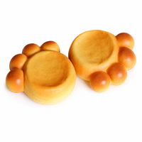 Jouet Squishy Patte d'Ours à Remontée Lente, Coussinet Anti-Stress Jaune Crème Imprimé Effet Cuit, à Presser et à Restaurer, Compagnon de Bureau