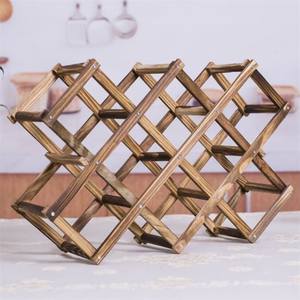 Porte-vin rectangulaire pliable en bois massif de pin, style moderne et minimaliste, pour plusieurs bouteilles, idéal pour les fêtes, design épuré - Product Image 3