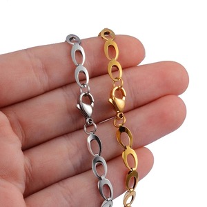 Bracelet tendance en acier inoxydable plaqué or 18 carats, chaîne et maillons, cadeau de haute qualité pour unisexe - Product Image 3