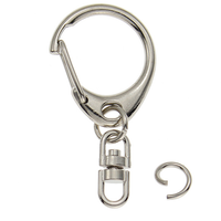 Mousqueton en D métallique DIY 23mm 27mm 31mm avec anneau fendu et boucle en C