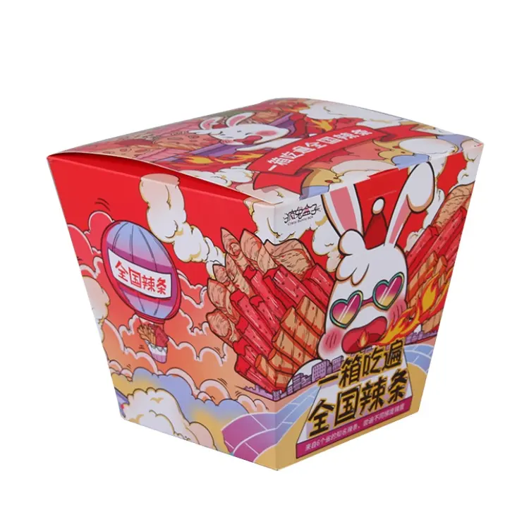 Custom Cartoon Printed take away food box for japanese food packaging Snack Food Paper Packaging box