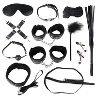 Ensemble de bondage SM de haute qualité pour adultes, 15 pièces, en PU, avec menottes, attaches pour poignets et chevilles, jouet sexuel pour couple adulte