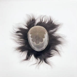 AU – perruque pour hommes avec système de remplacement d'air, perruque pour <span class=keywords><strong>les</strong></span> hommes 8X10 Q6 Base Lace Frontal toupet cheveux humains pour hommes - Product Image 2