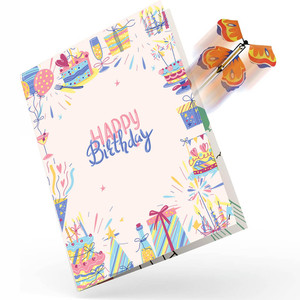 การ์ดกระดาษพับพิมพ์ลายตามสั่ง หลายแบบให้เลือก พร้อมซองอวยพรวันเกิด สำหรับบรรจุภัณฑ์และของขวัญ - Product Image 3