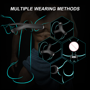 Anneau vibrant médical en silicone en forme de Y pour homme, triple anneau pénien à chargement magnétique USB, étanche IPX7, pour retarder l'éjaculation adulte - Product Image 3