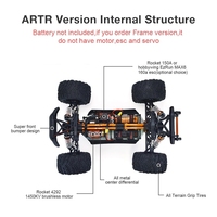 Kit MX07 ZD Racing 1/7 2.4G 4WD 80km/h 8S, Auto RC Brushless, Monster Truck Todoterreno con ESC Hobbwing, Amortiguadores Llenos de Aceite, Expert Metal
