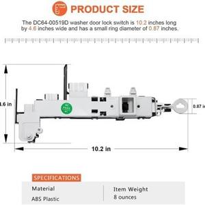 Interruptor de Tapa para Lavadora Samsung DC64-00519D 120V 7 Pines, Fácil Instalación, Pieza WDS87153 - Product Image 2