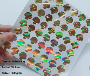 Pegatinas holográficas para raspar con diseño de hongos, etiquetas autoadhesivas para desafíos de ahorro, organizadores de dinero y tablas de recompensas - Product Image 1