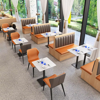 Ensemble de banquettes de restaurant, mobilier de restauration commercial, design nordique moderne, canapé, table, chaise, café, hôtel, restaurant, cantine
