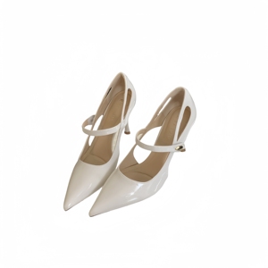 Sandales à talons aiguilles et bout ouvert pour femme, collection été 2024, style mariée, à bout pointu, semelle plate simple - Product Image 6