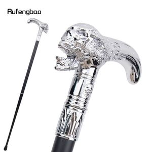 Canne de marche Rufengbao Leopard Head 90cm en acier carbone, bâton de luxe tendance pour hommes et femmes - Product Image 1