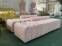 Canapé ottoman de réception de bureau en velours rose, banquette modulaire pour salle d'attente de mariage, hôtel, hall