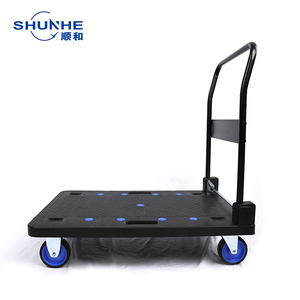 Industrial Heavy-Duty 4-<strong>Wheel</strong> <strong>Hand</strong> Truck Cart with 250 Kgs Loading Capacity Platform <strong>Dolly</strong> for Tool Transport - Product Image 4