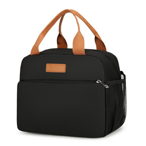 Bolsa de almuerzo con aislamiento, resistente al agua, tela Oxford, gran capacidad, para picnics al aire libre, viajeros transfronterizos, gris, azul, negro - Product Image 5