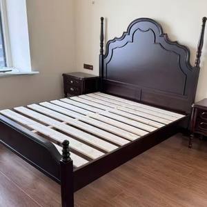 <span class=keywords><strong>Lit</strong></span> double en bois massif vintage américain Mobilier de chambre à coucher <span class=keywords><strong>Lit</strong></span> king Size <span class=keywords><strong>Lit</strong></span> 2 places - Product Image 4