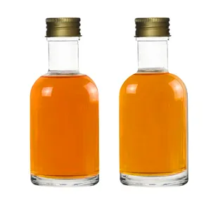 Botella de vidrio vacía transparente para líquidos, botella vacía de 50ml y 100ml, para embalaje de Vodka, alcohol, licor y vino