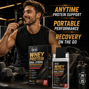 OKTW Whey Protein, bandes orales à dissolution rapide, saveur chocolat, croissance musculaire, récupération après l'entraînement, 20 bandes - Product Image 3