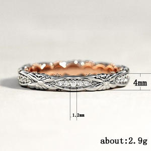 Anello da donna F252 in oro massiccio 18 carati con diamanti naturali taglio brillante rotondo, fede nuziale per lei - Product Image 5