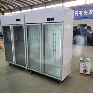 HOT SALE Edelstahl Commercial Upright 2 Glastür Gefrier schrank Aluminium tür Heavy Duty Support Rollen A Energie effizient - Product Image 4