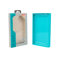 Boîte en carton personnalisée avec fenêtre transparente pour étui de téléphone portable, idéale pour les produits électroniques.