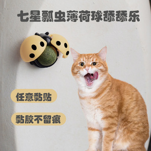 Juguete masticable con forma de mariquita y hierba gatera para gatos, para limpiar los dientes y aliviar las bolas de pelo - Product Image 4