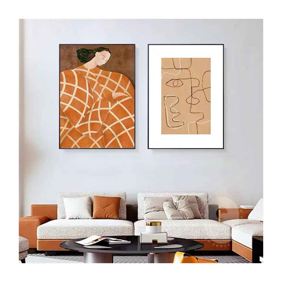 Moderner minimalisti scher Stillleben-Charakter mit weißer Karte Dekorative Leinwand malerei Wohnzimmer-Hintergrund-Wandbehang-Malerei