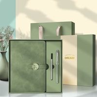 Ensemble de papeterie de bureau, bloc-notes A5 en PU avec boucle magnétique et stylo en métal, logo personnalisé, cadeau promotionnel d'entreprise