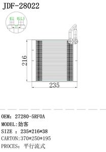 Evaporador enfriador de aire JD 28022 para NISSAN kicks evaporador 27280-5RFOA evaporador de piezas de <span class=keywords><strong>repuesto</strong></span> para automóviles - Product Image 6